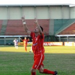 Comemoração do único gol do jogo em Paranaguá. Foto: Marcílio Jr.