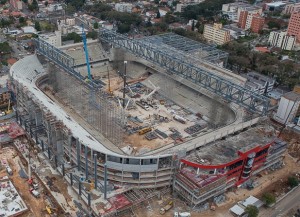 Obras da Arena da baixada. Foto: Site oficial Atlético