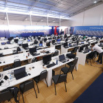 Midia Center, em Foz do Iguaçu, tem capacidade para 200 jornalistas. Foto: Nilton Rolin/Itaipu Binacional