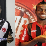 Auremir e Léo Mineiro podem chegar ao Paraná Clube. Foto: Guilherme Pessoa/Site Oficial do Vasco e Divulgação/Site Oficial do Atlético.