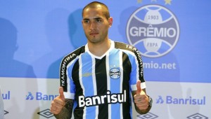 O uruguaio Braian Rodriguez marcou um gol em seis jogos, pelo Grêmio. Foto: Lucas Uebel/Site Oficial do Grêmio.