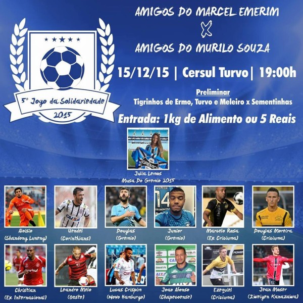 Jogo beneficente será realizado no Extremo Sul Catarinente. Foto: Divulgação